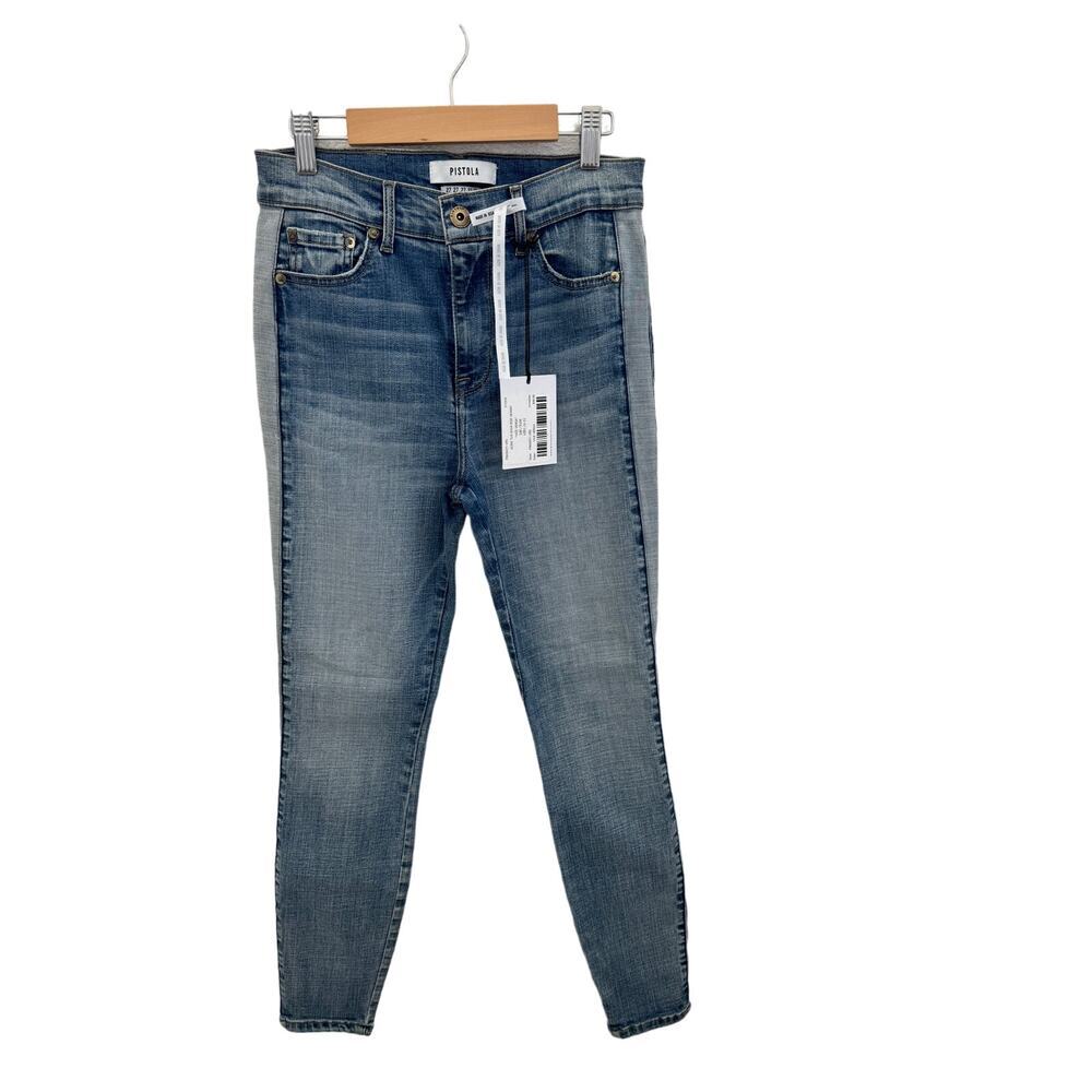 Pistola Women's Aline Tuck High Rise Skinny Jeans Size 24/31 Light Wash Denim